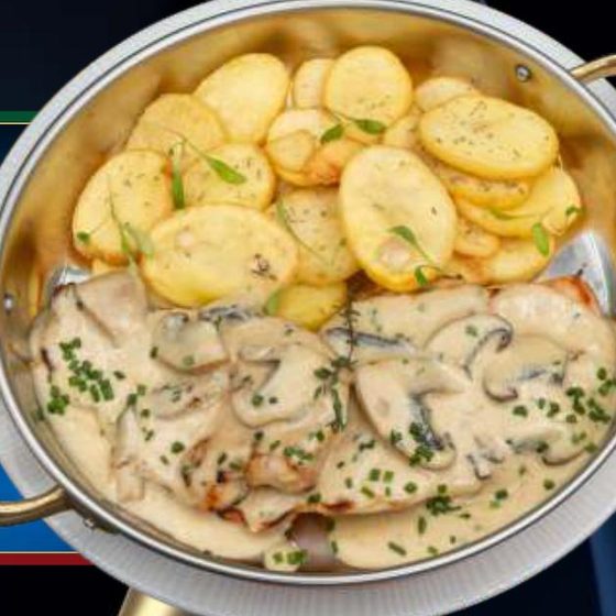 Frango com molho de Cogumelos