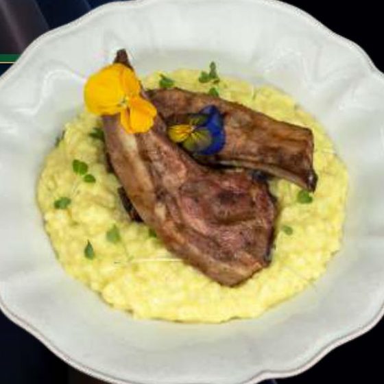 Risotto Costeletas de Borrego